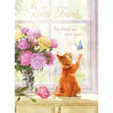 Kitten & Butterfly Lovely Friend Card