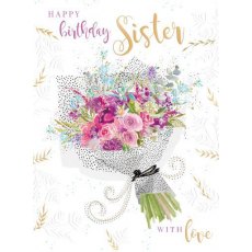 Bunch Of Flowers Sister Birthday Card