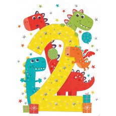 Dinosaurs 2nd Birthday Card