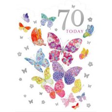 Butterflies 70 Today Birthday Card