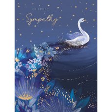 Floral Swan Deepest Sympathy Card