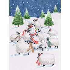 Christmas Card Snowy Sheep