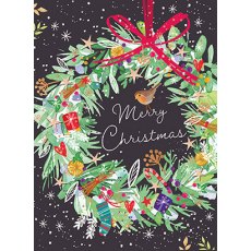 Christmas Card Merry Wreath