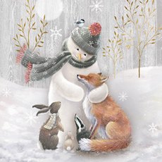 Christmas Card Snowman & Friends