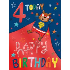 Super Bear 4 Today Birthday Card