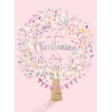 Pink Christening Day Card