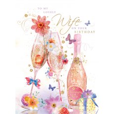 Champagne Wife Birthday Card