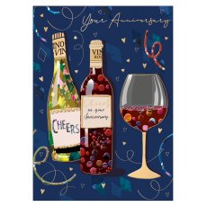 Vino Anniversary Card