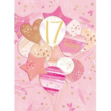 Balloons 17th Birthday Card