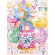 Cake 5 Today Birthday Card