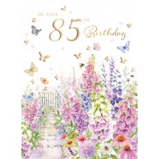 Floral 85th Birthday Card