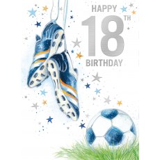 Football Boots & Balls 18th Birthday Card