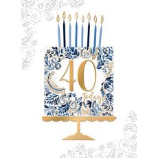 Cake & Candles 40th Birthday Card