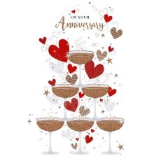 Champagne Tower Anniversary Card