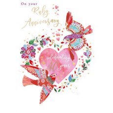 Celebrating 40 Years Ruby Anniversary Card