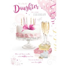 Cake & Candles Daughter Birthday Card