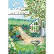 Garden Scene Dad Birthday Card