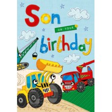 Diggers Son Birthday Card