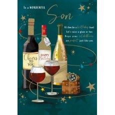 Wine Son Birthday Card