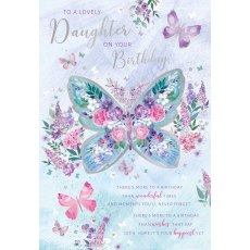 Floral Butterfly Daughter Birthday Card