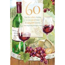 Fine Wine 60th Birthday Card