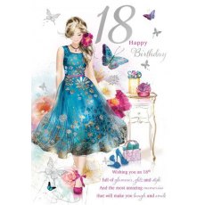 Glamour Glitz & Style 18th Birthday Card