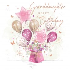 Blush Balloons Granddaughter Birthday Card