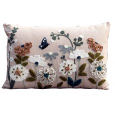 Jardinopia Embroidered Floral Cushion