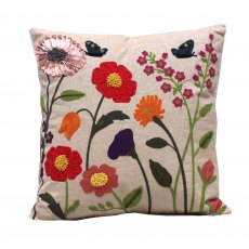 Jardinopia Embroidered Floral Cushion