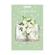 Bible & Flowers Confirmation Card