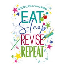 Eat Sleep Revise Repeat Good Luck Card