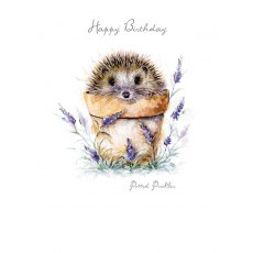 Paw Potted Prickles Hedgehog Birthday Card