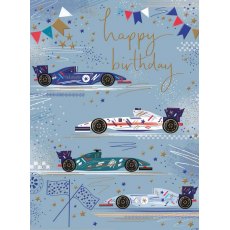 Racing Cars Happy Birthday Card