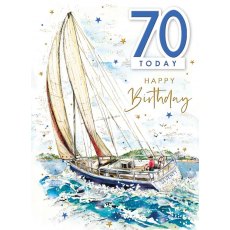 Spritz Sailing Boat 70 Today Birthday Card