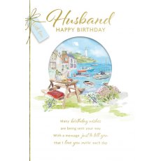 Harbour Scene Husband Birthday Card