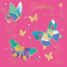 Beaux Chic Butterflies Birthday Wishes Card