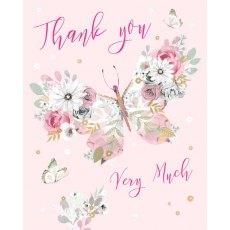 Floral Butterfly Thank You Card