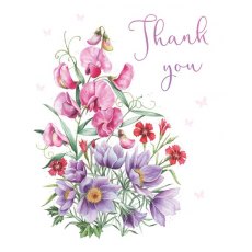 Sweet Peas Thank You Card