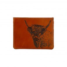 Just Slate Leather Wallet Highland Cow