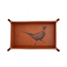 Just Slate Leather Trinket Tray Pheasant