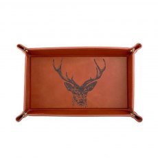 Just Slate Leather Trinket Tray Stag