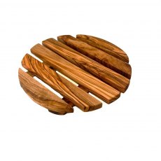 Naturally Med Olive Wood Round Trivet