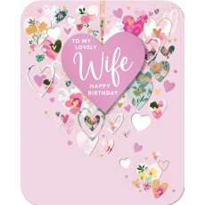 Hearts Wife Birthday Card