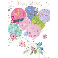 Spritz 80th Birthday Balloons Card