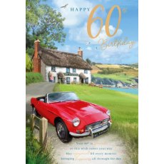 Red Car 60th Birthday Card