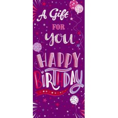 Purple Gift For You Birthday Card