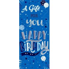 Blue Gift For You Birthday Card