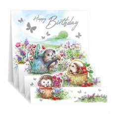 Zigzag Floral Watering Can Birthday Card