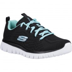 Skechers Graceful Get Connected Trainer Black/Turquoise