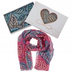 Equilibrium Foil Glam Leaves Scarf Assorted